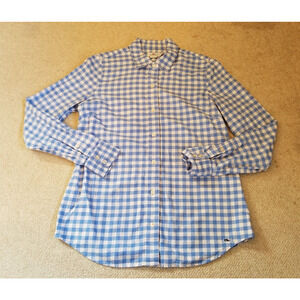 Womens Shirt-VINEYARD VINES-blue/wht check 100% cotton lightweight flannel ls-6